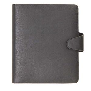 A5 LEATHER LARGE PLANNER JET BLACK: SIGNATURE ED